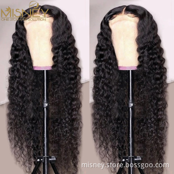 Deep Wave 13x4 Lace Front Human Hair Wigs For Women Pre Plucked HD Transparent Lace Frontal Wig 4x4 Closure Wig